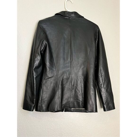 SARAY soft buttery Leather Jacket S modest demure professional - Picture 3 of 4